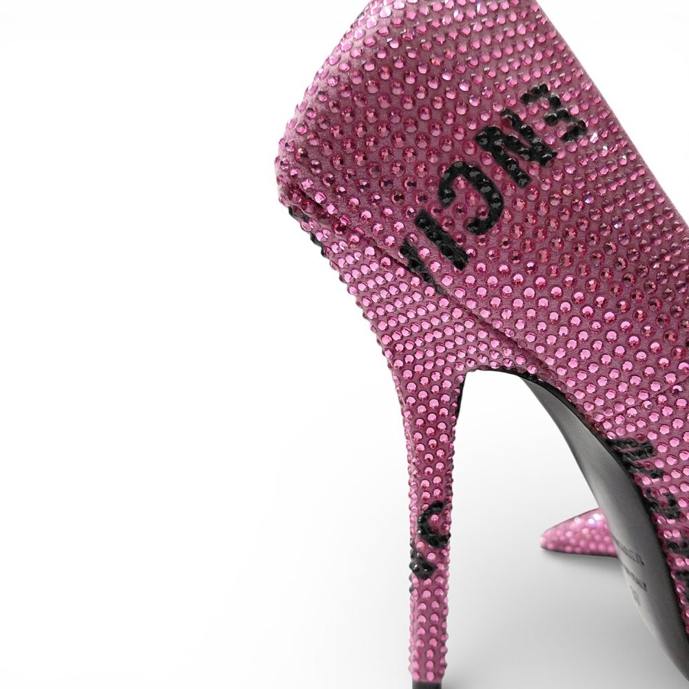 Balenciaga Womens Square Knife Embellished Pink Pumps Size EU 37 (0589) - Picture 9 of 16